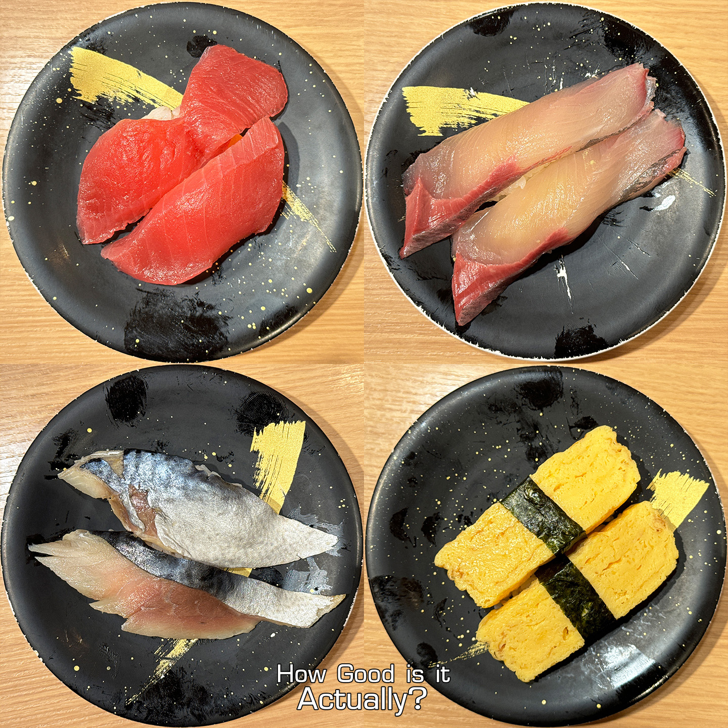 Kantaro Sushi Osaka Collage Closeup of Sushi