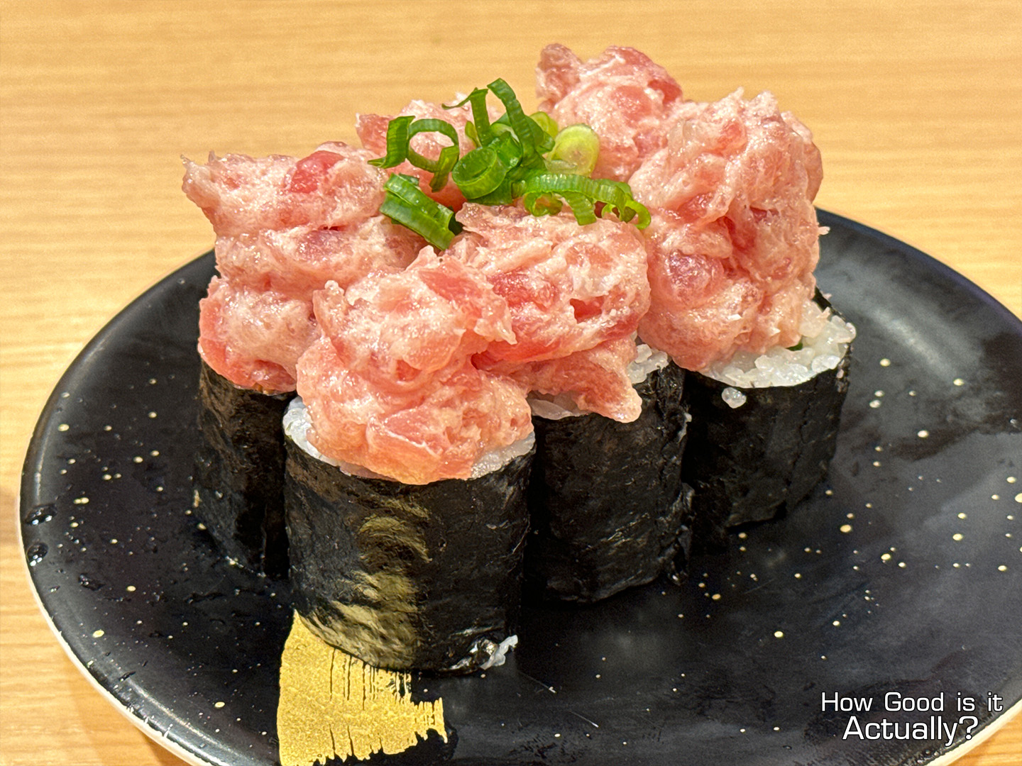 Kantaro Sushi Osaka Closeup of the Negitoro Mountain Maki