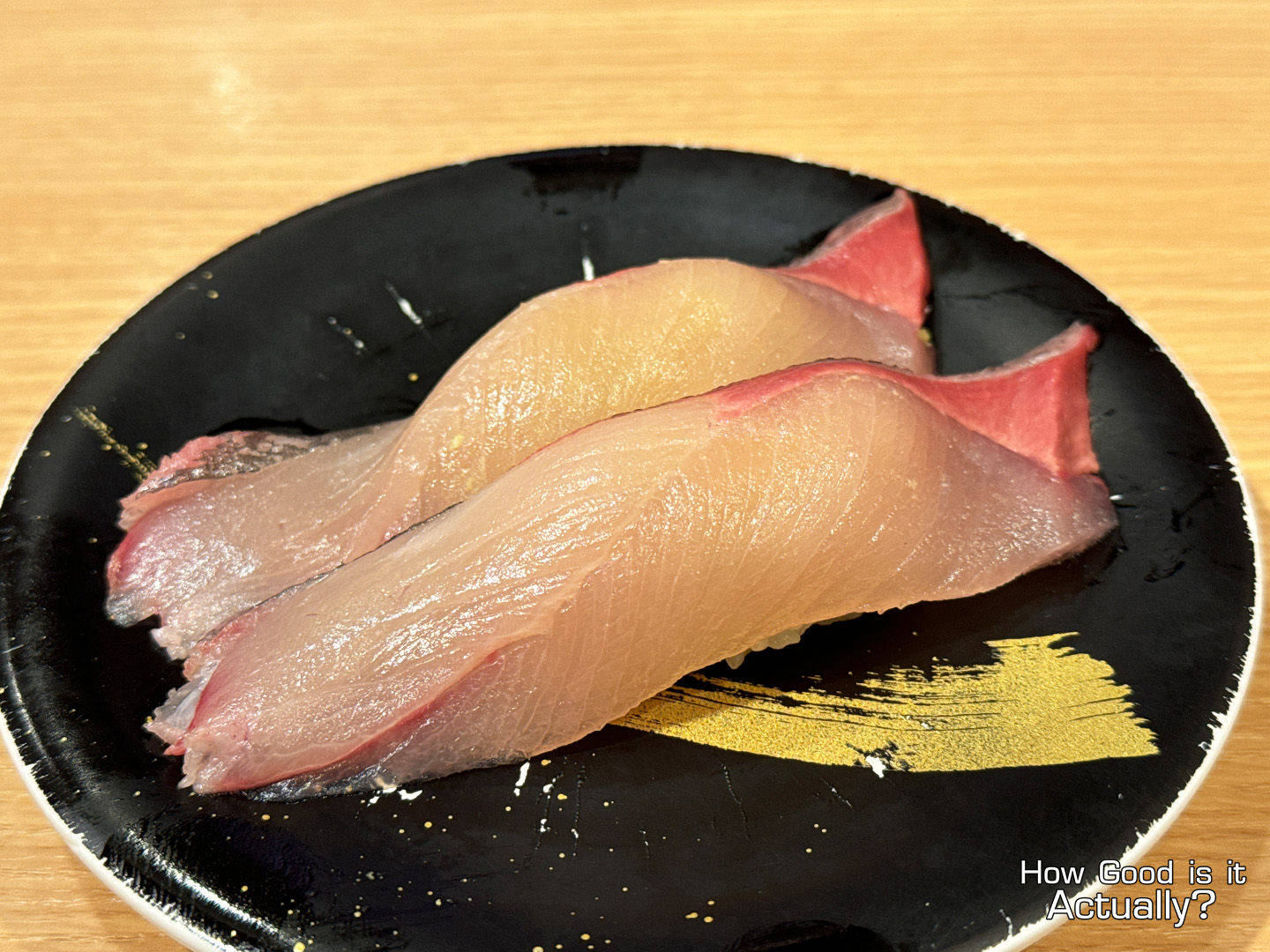 Kantaro Sushi Osaka Closeup of the Hamachi Nigiri