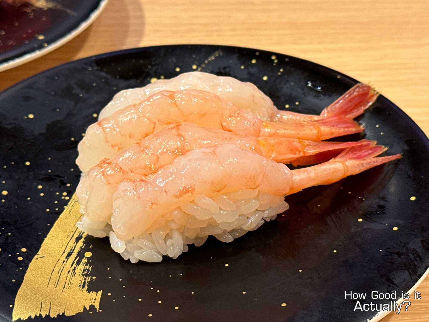 Kantaro Sushi Osaka Closeup of the Amaebi Nigiri