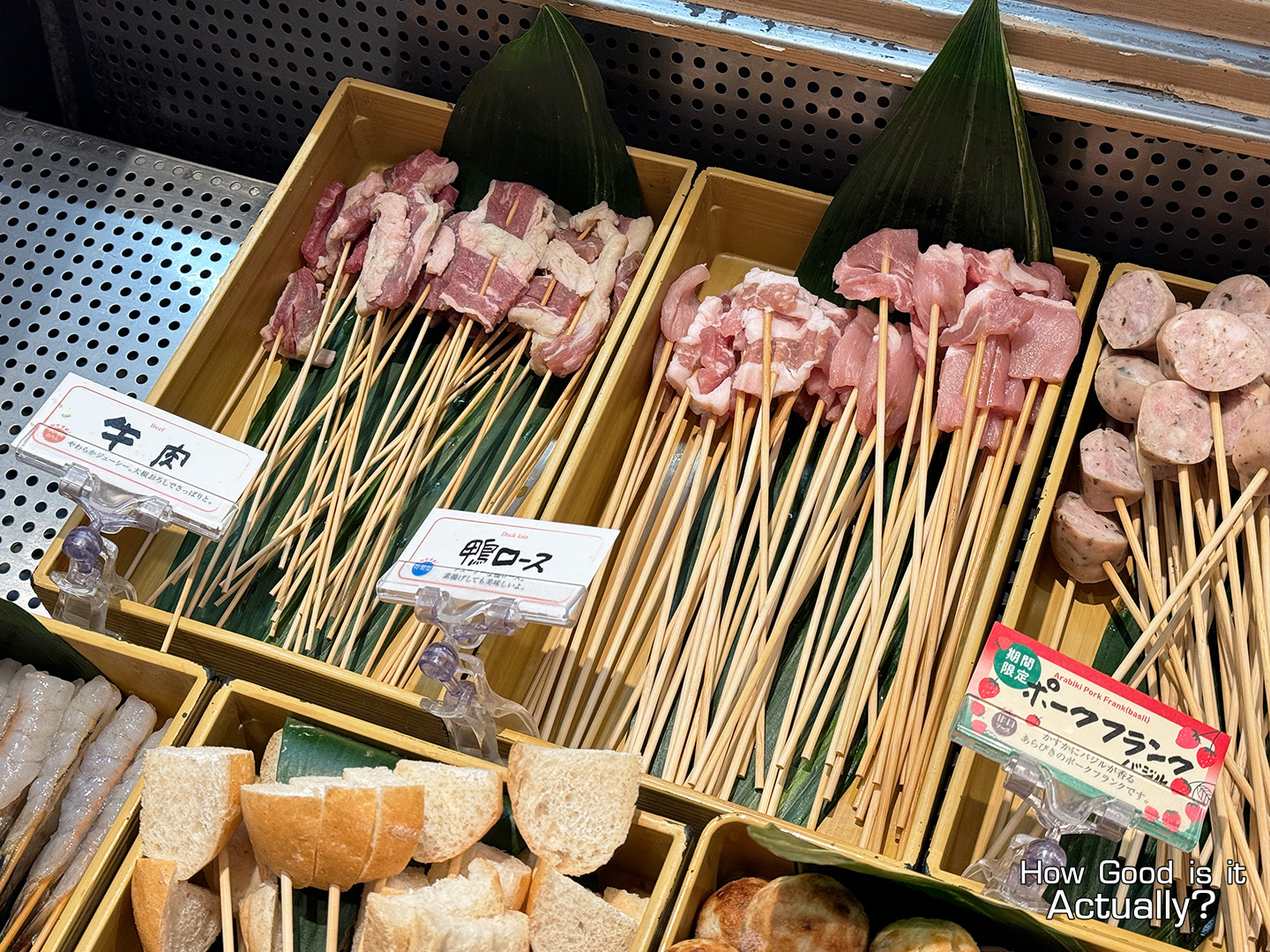Kushiya Monogatari Buffet Lineup featuring Beef, Pork