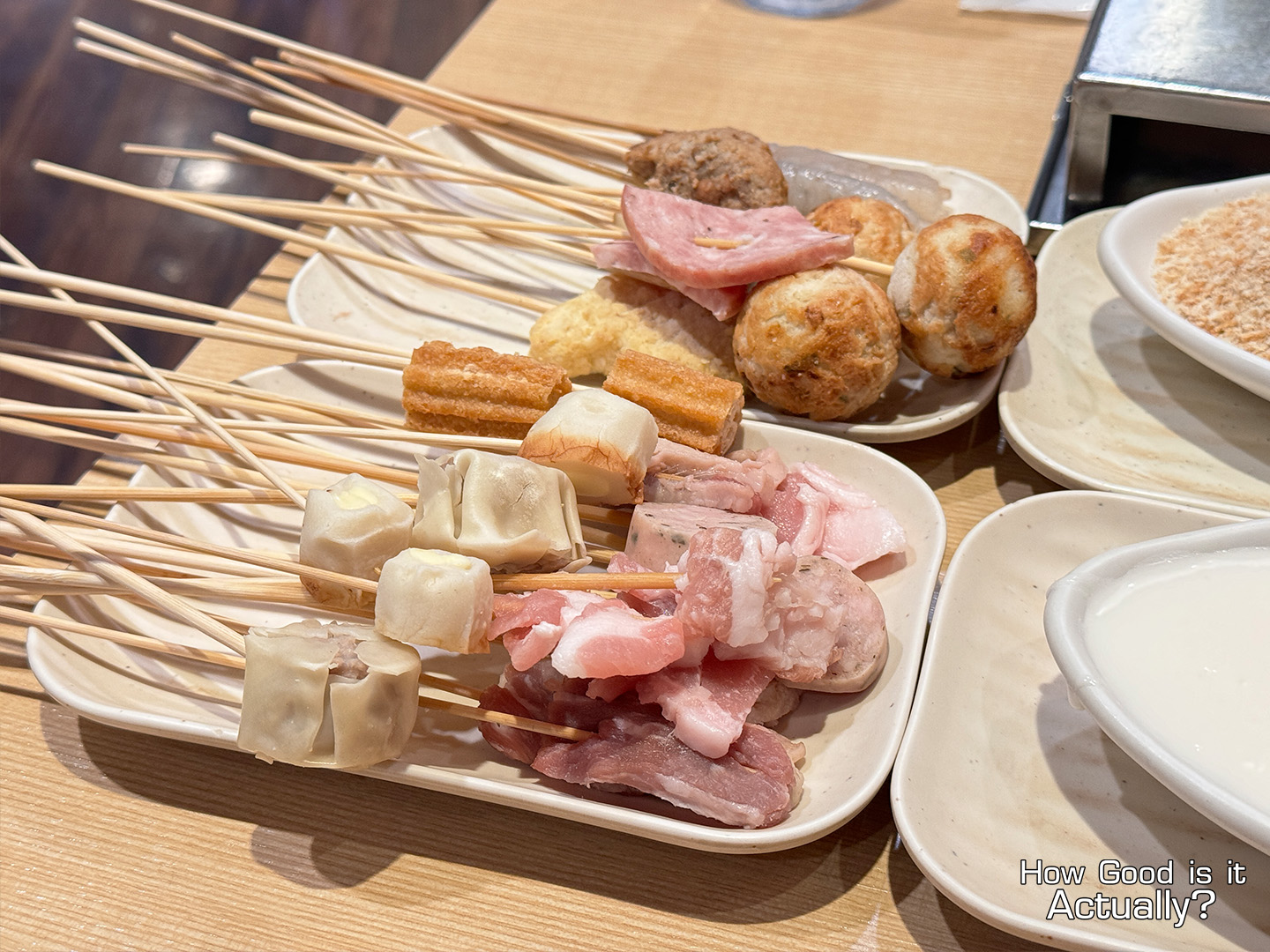 Kushiya Monogatari Assortment of Skewers on the Table