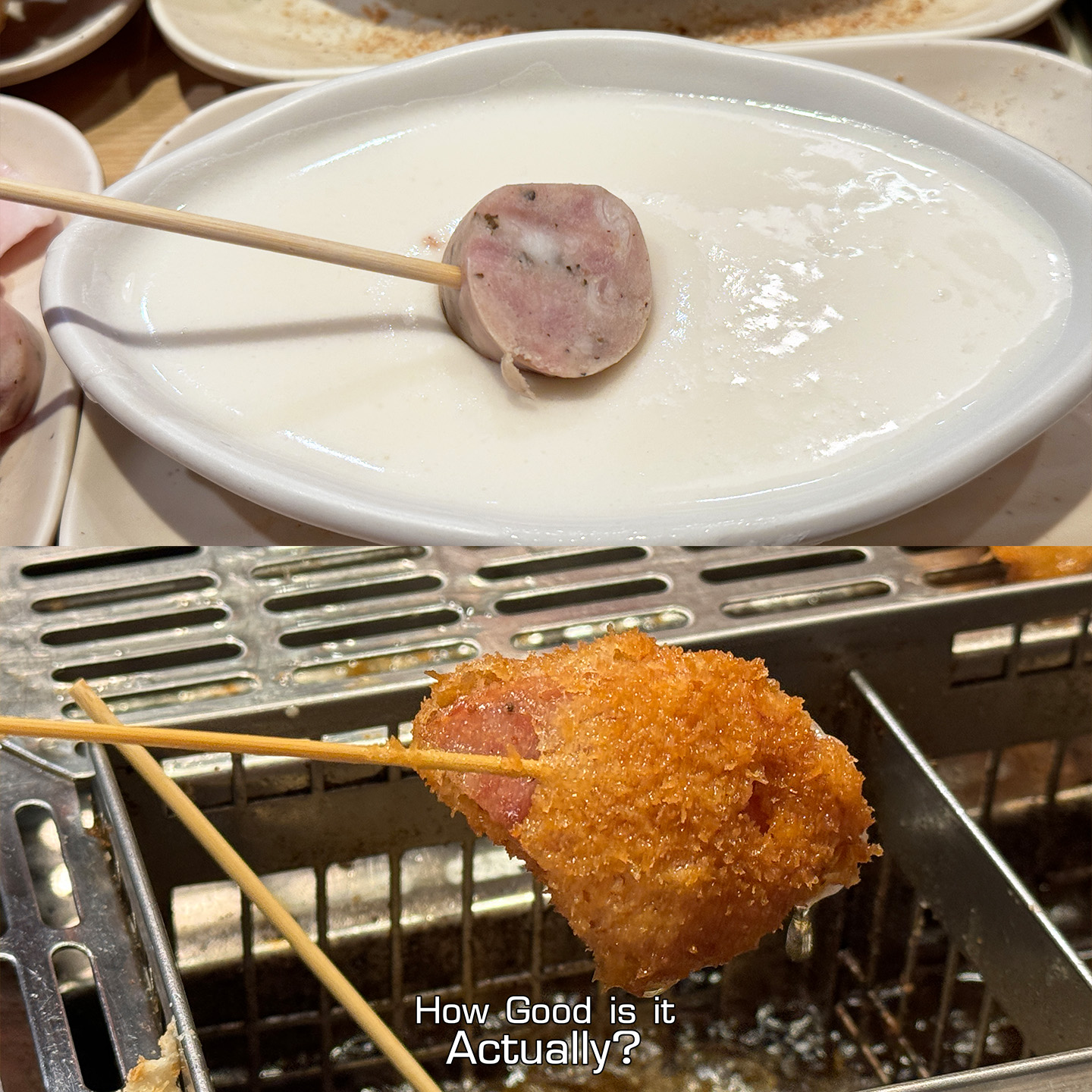 Kushiya Monogatari Overview of the Making of Sausage Kushikatsu