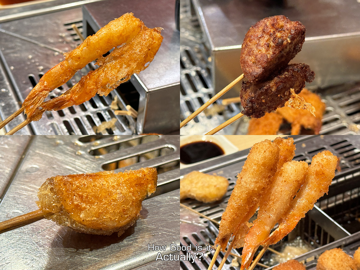 Kushiya Monogatari Closeup Shots of a Variety of Kushikatsu
