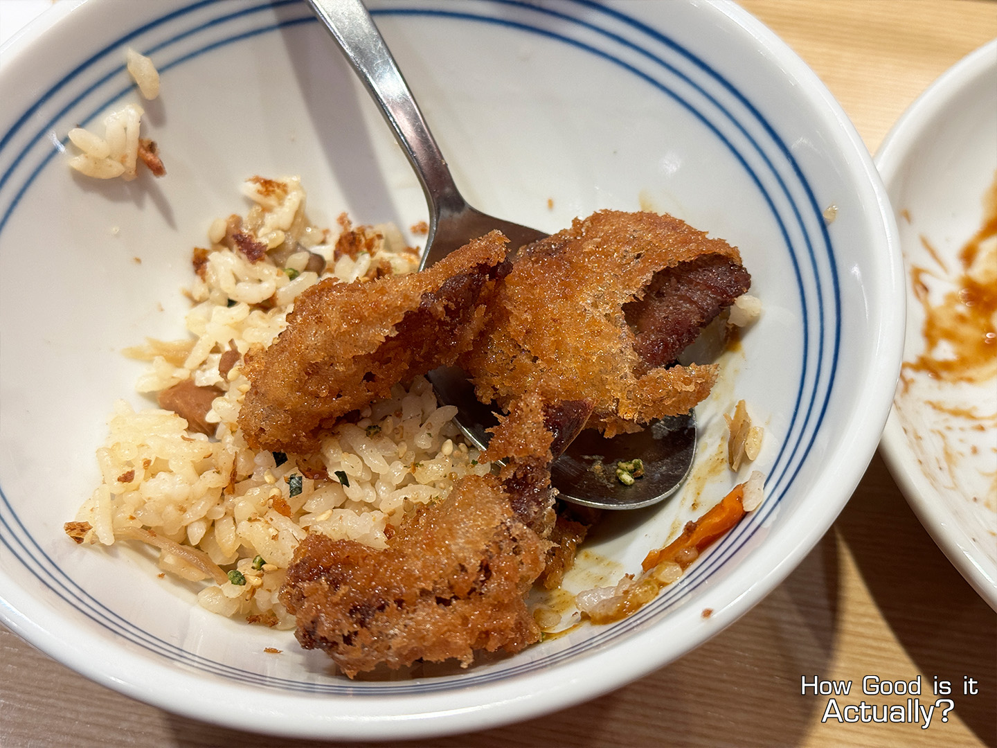 Kushiya Monogatari Kushikatsu Served on some Rice