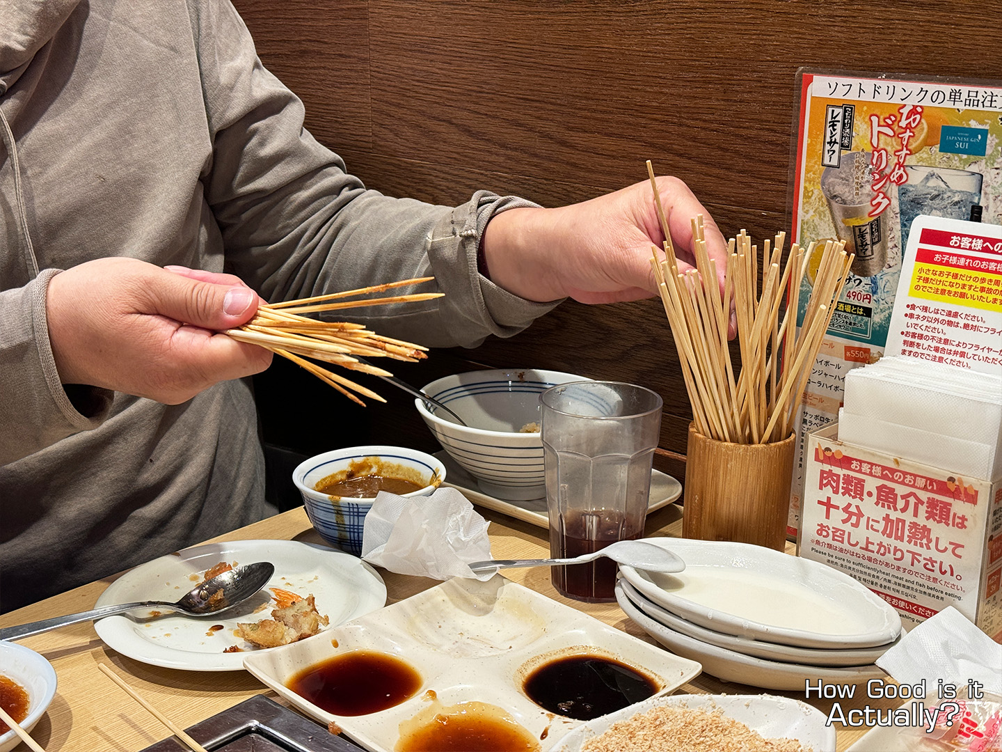 Kushiya Monogatari Counting of Kushikatsu Sticks