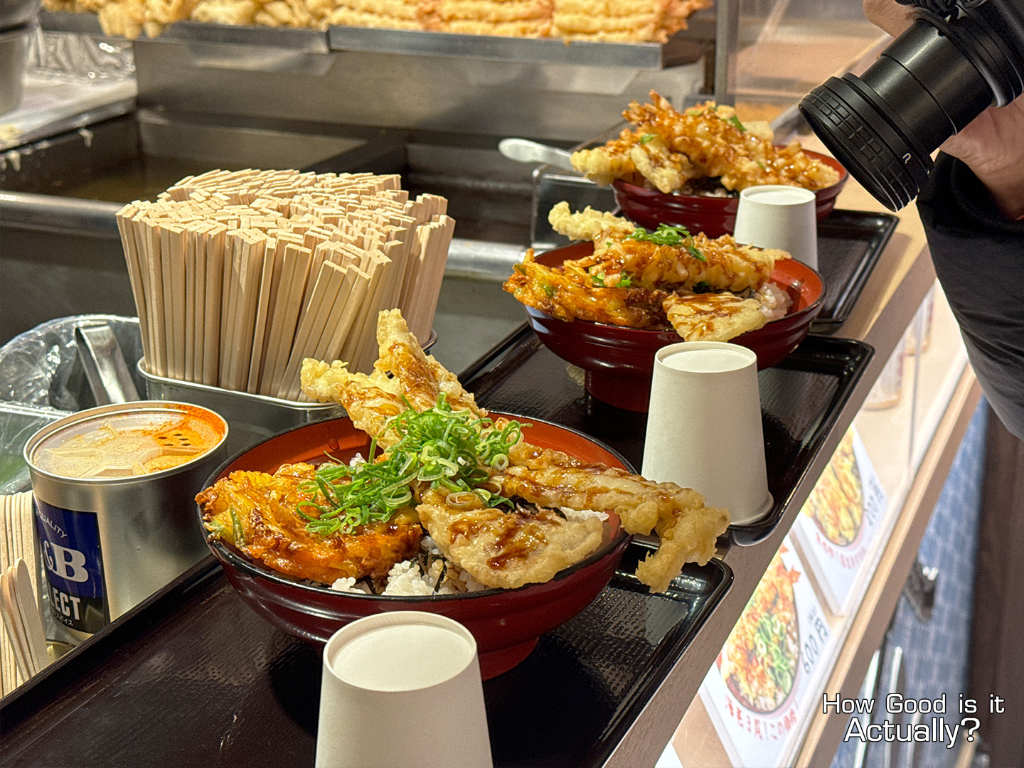 Tempura no Yama Bowls of Tendon Ready to be Served