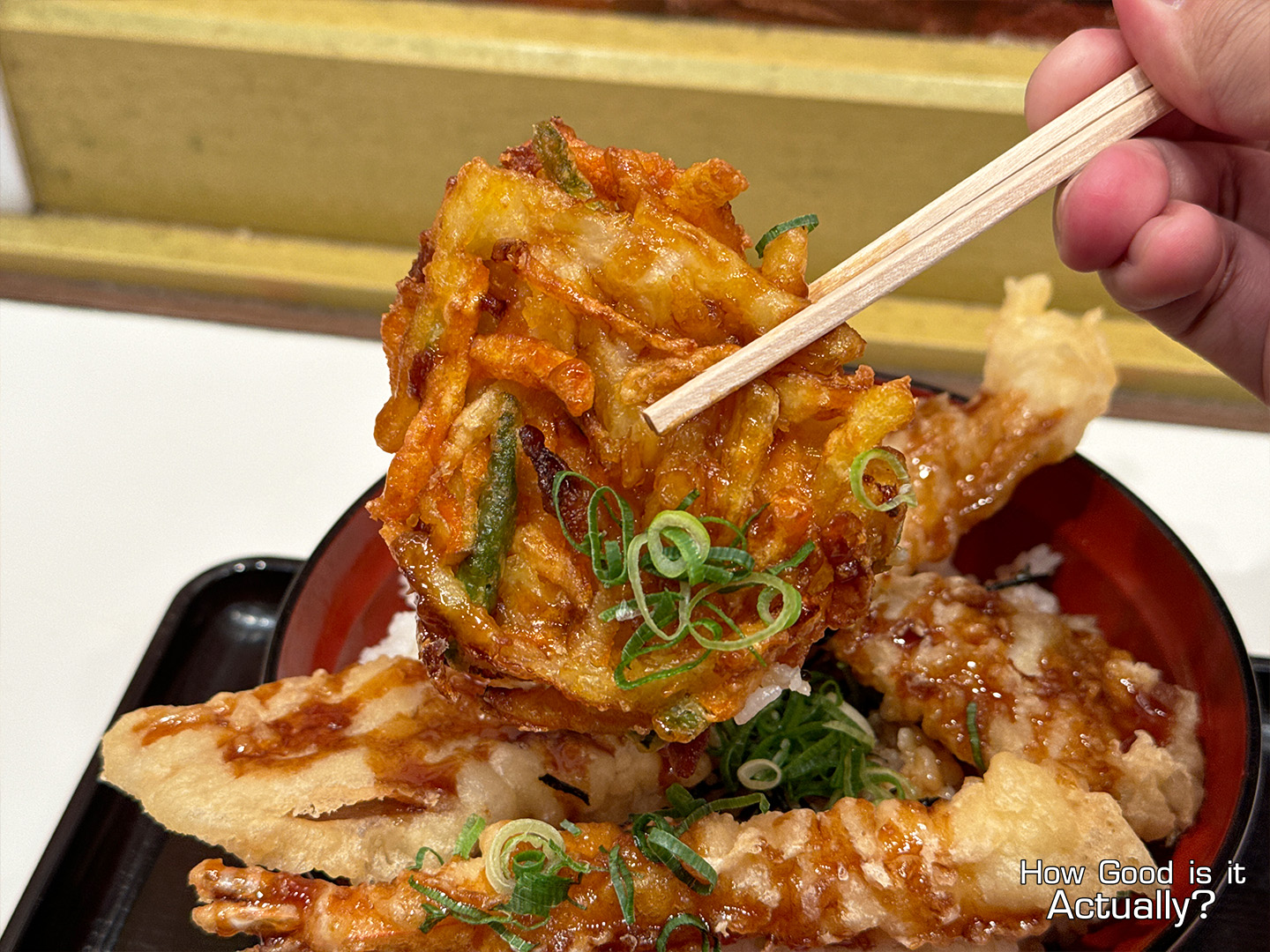 Tempura no Yama Closeup of Kakiage Tempura